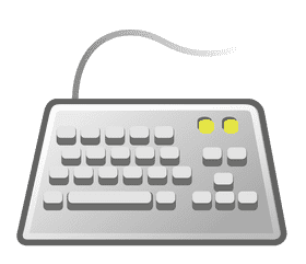 Stylish Gray Keyboard with Bright Yellow Keys PNG