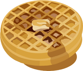 Delicious Golden Waffle with Butter Delight PNG