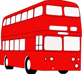Classic Red Double-Decker Bus Design PNG