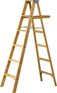 Sturdy Wooden Ladder for Safe Climbing PNG