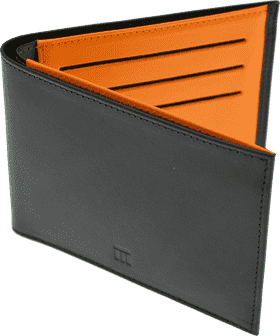 Sleek Black and Orange Wallet Design PNG