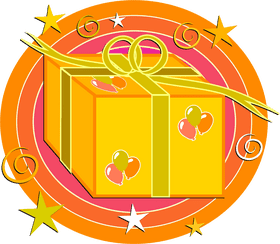 Colorful Gift of Celebration and Joy PNG
