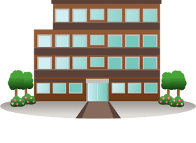 Modern Urban Build with Lush Greenery PNG