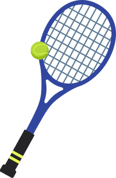Dynamic Tennis Racket with Vibrant Tennis Ball PNG