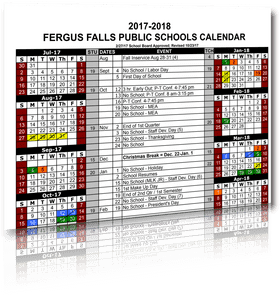 Fergus Falls Moon Calendar for 2017-2018 PNG