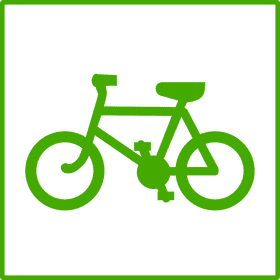 Green Bicycle Icon on Black Background PNG