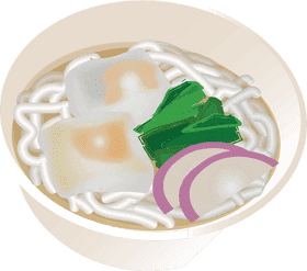 Delicious Udon Soup with Tofu and Greens PNG