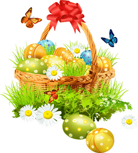 Easter Delight A Basket of Joyful Surprises PNG