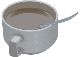 Classic Coffee Cup with Stirring Spoon PNG