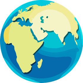 Colorful Globe of Earth and Its Wonders PNG