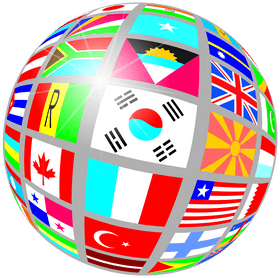Global Unity A World of Flags Globe PNG