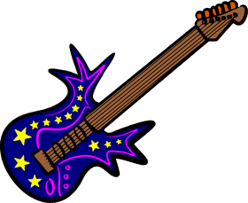 Shimmering Starry Night Guitar PNG