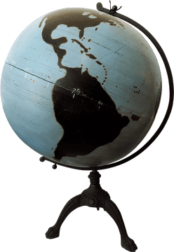 Vintage Globe of the Americas PNG