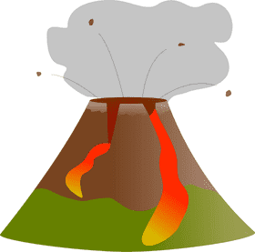 Erupting Volcano Nature's Fiery Fury PNG