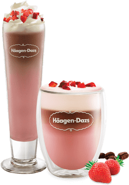 Strawberry Dream Latte Art Indulgence PNG
