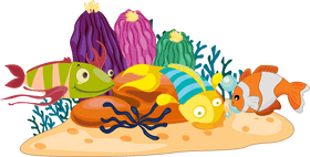 Joyful Creatures of the Coral Reef PNG