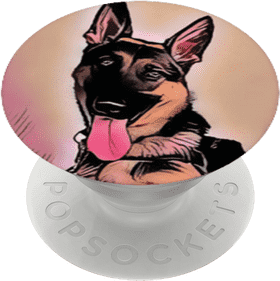 Stylish Dog Portrait PopSocket Design PNG