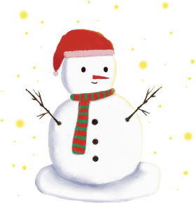 Festive Snowman with a Cozy Scarf PNG