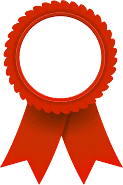 Elegant Red Ribbon Award Seal PNG