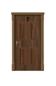 Mystical Wooden Door of Opportunity PNG