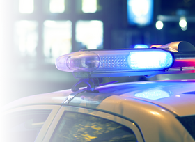 Police Lights Illuminating the Night PNG