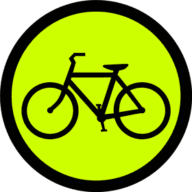 Bicycle in Vibrant Yellow Circle PNG