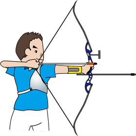 Focused Archer Aiming at Archery Target PNG