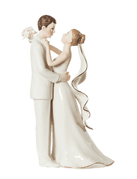 Elegant Wedding Couple Figurine in Harmony PNG