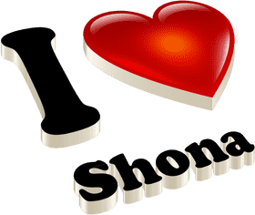 I Love Shona Name Badge PNG