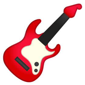Vibrant Electric Guitar in Bold Red PNG