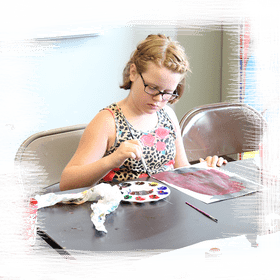 Creative Child at Work on Art Project PNG