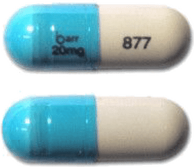 Blue and White 20mg Medication Pill PNG