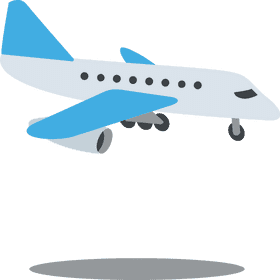 Bright Blue Airplane in Flight PNG