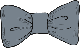 Elegant Gray Bow Tie Design PNG