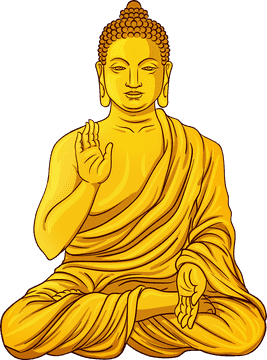 Golden Buddha of Peace and Enlightenment PNG