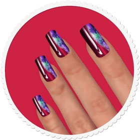 Cosmic Swirl Nail Polish Design PNG