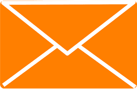 Bright Orange Envelope Mail Design PNG