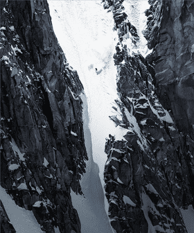 Glacier's Silent Descent Through Rocky Giants PNG