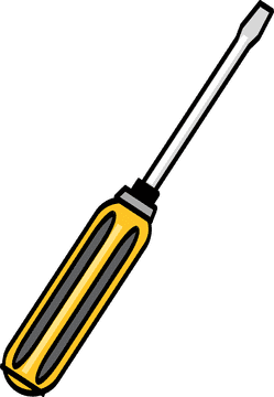 Classic Yellow Handle Screwdriver Tool PNG
