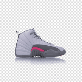 Trendy Gray and Pink Athletic Shoe Design PNG
