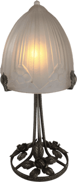 Elegant Lamp and Light with Floral Design PNG