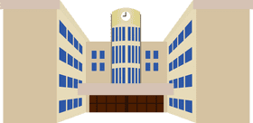 Modern Architectural Build with Timepiece Center PNG