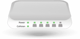 Modern Internet Router with Status Indicators PNG