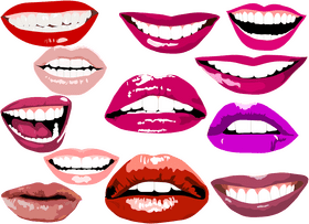 Dental Smiles A Colorful Showcase of Oral beauty PNG