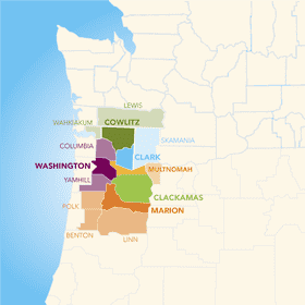 Detailed Regional Map of Washington and Surrounding Areas PNG