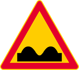 Road Sign Bump Ahead Warning PNG