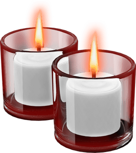 Elegant Red Candle Duo PNG