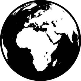 Illuminated Globe of Continents PNG