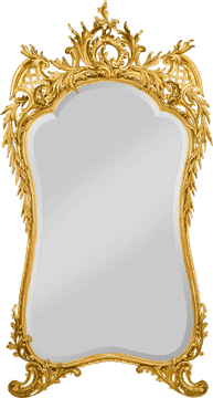 Elegant Vintage Mirror Frame with Ornate Detailing PNG