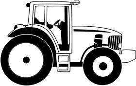 Classic Farm Tractor Silhouette Design PNG